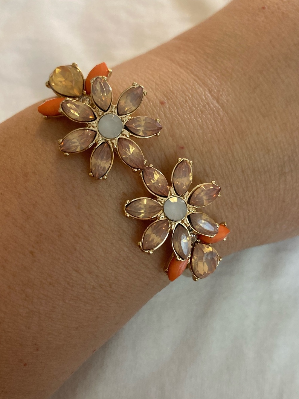 Pastels Floral Hinged Bracelet